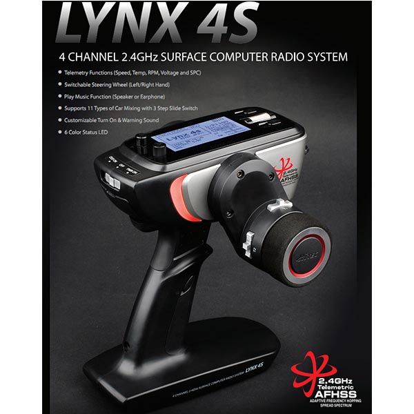 LYNX 4S 2.4GHz 조종기 (AXION 4 4채널 수신기 1개 포함)